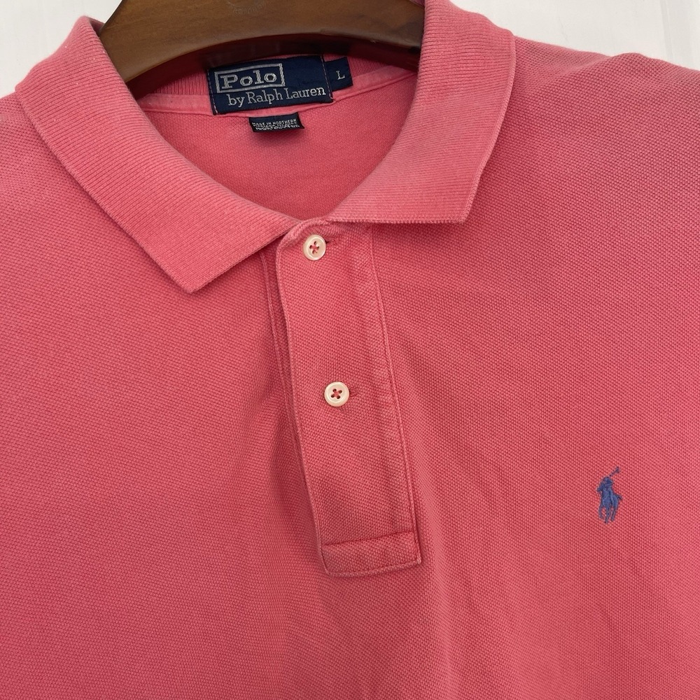 Polo Ralph Lauren Polo Shirt Mens Large Classic Fit 100% Cotton golf  Pink